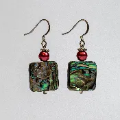 Abalone with Freshwater Pearl Earrings