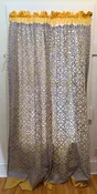 Appliqué Organza Hand Stitched Periwinkle Cotton Curtain Pair India