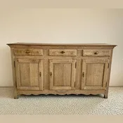 Antique French Bleached Oak Raised Panel Buffet