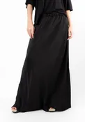 Albatross Black Satin Maxi Skirt