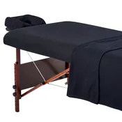 Master Massage Cotton Flannel Sheets Set (3 Piece Set) Massage Table Cover Set, Beauty Salon SPA Bed Replacement Cover, Includes Table Cover, Face Cushion Cover, Table Sheet (BLACK)