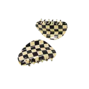 Black and White Checker Hair Claw