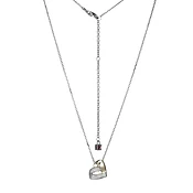 "Armour" Rhodium and Yellow Gold Plated Cubic Zirconia Heart Necklace — Throckmorton Watches & Jewlery