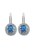 Aquamarine Halo Earrings