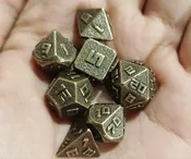 10MM Metal Ancient Gold RPG Dice
