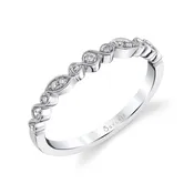“Sylvie” Vintage Inspired Stackable Diamond Band