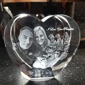 3D Crystal Heart Shape Photo Cube- smal