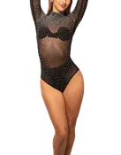 Bodysuit with Rhinestones - (CW360)