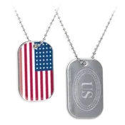 American Flag Dog Tag Necklace