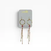 Mini Hoop Earrings with Gemstones & Gold Dangles