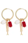 2.25 In Ear Gold Hoop With Charm Fish