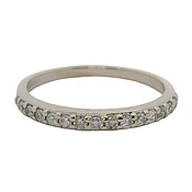 14kt White Gold and 0.24ctw Diamond 2.3mm Wedding Stackable Band Ring Size 6.75