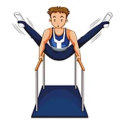 Parallel Bars V-Sit Hold Gymnastic Vector Art