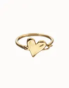 Bracelet semi-rigide plaqué or 18k avec détail de cœur