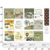 3 Wishes Fabrics - JJ House Design - Wild Safari - 36" x 43" Book Panel
