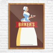 Baker's Chocolate Classic La Belle Chocolatière Logo Print