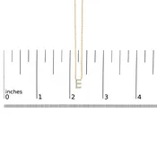 10K Yellow Gold Diamond Accent "E" Block Initial Pendant Necklace