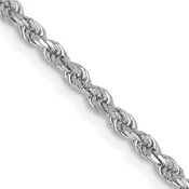 10K White Gold Diamond Cut Solid Rope Chain
