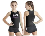 CAPA2 Racerback Tank Top and Booty Shorts Set - BLACK