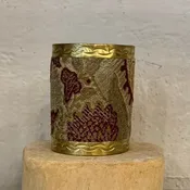 Antique Embroidery Cuff Bracelet |Gold, Metallic Golds, Reds