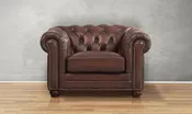 Aliso Leather Chair With Rolled Arms