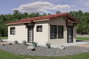 Adobe / Southwestern Style House Plan - 1 Beds 1 Baths 495 Sq/Ft Plan #1106-126