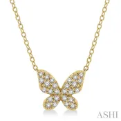 10K Yellow Gold Butterfly Petite Diamond Pendant
