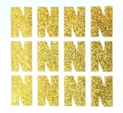 1.5" Soft Gold Sticker Glitter Letters - Each