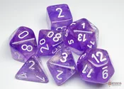 Chessex: Borealis Polyhedral Purple/White7-Die Set (CHX27577)