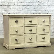 Antique English Bank of Nine Drawers
