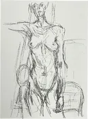 Alberto Giacometti  Nude 161 Derriere Le Miroir no. 127  Lithograph