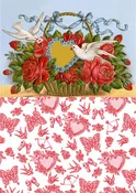 Vintage Hearts - A3 Rice Decoupage Paper