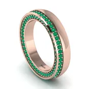 1.2Ct Emerald Double Halo Wedding Band - Lux No. 5