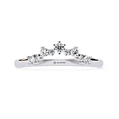 0.25 Carat Round Shape Curved Diamond Wedding Band In Rose Gold