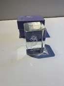 3D Glass Texas Hat and Lasso Paperweight Etched Lone Star State
