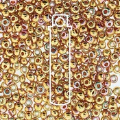 6/0 Czech Seed Beads - 24K Aurora Borealis Plate (Color #600030-35000AB) 9.3 Gram Tube