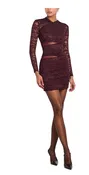 Moxey Ruched Mini Dress - Bordeaux (PRE-SALE)