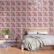 Cherry Tomatoes Euro Summer Aesthetic Stripes Illustration Wallpaper