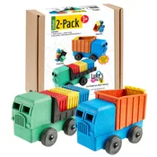 Toy Truck Play Set - 2 Pack of Cargo & Dump Truck Toys