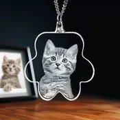 2D Memory Crystal™ - Necklace - Paw