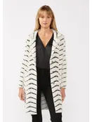 LS Chevron Jacquard Coatigan with Buttons