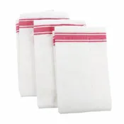 Aunt Martha’s Vintage 1930 Striped Towels 18in x 28in Red, Package of 3