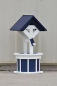 2 ft. Poly Wishing Well Planter, (Patriot Blue/White)