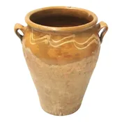19th Century French Mustard Yellow Terracotta Confit Pot — Heirloom House Antiques