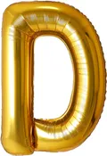 34" Foil Mylar Gold Letter 'D' Balloon