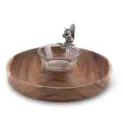 Squirrel Wood Ring Dip Bowl