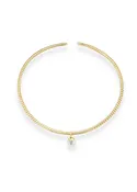 Lina Collar with Diamond and One Pearl Pendant