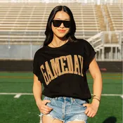 Black Game Day Short Sleeve Sweatshirt