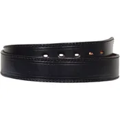 1 1/2" BLACK LEATHER STITCHED BELT