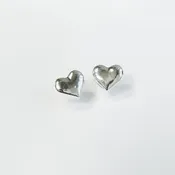 Fine Silver Heart Studs